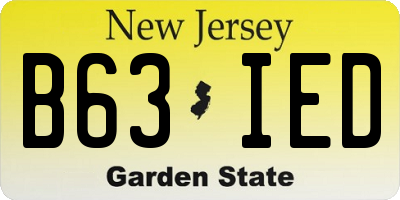 NJ license plate B63IED
