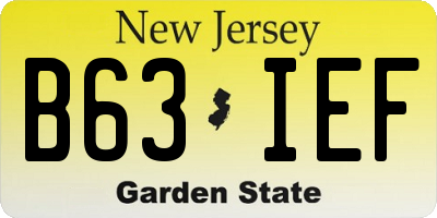 NJ license plate B63IEF