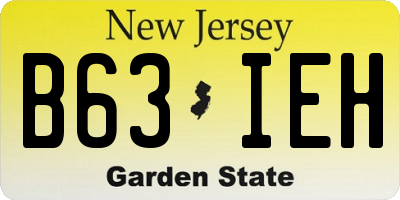 NJ license plate B63IEH