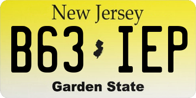 NJ license plate B63IEP