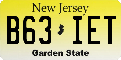 NJ license plate B63IET