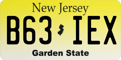 NJ license plate B63IEX