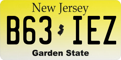NJ license plate B63IEZ