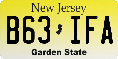 NJ license plate B63IFA