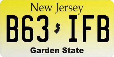 NJ license plate B63IFB