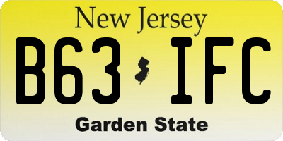 NJ license plate B63IFC