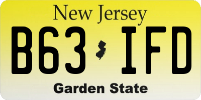 NJ license plate B63IFD