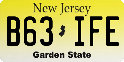 NJ license plate B63IFE