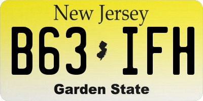 NJ license plate B63IFH