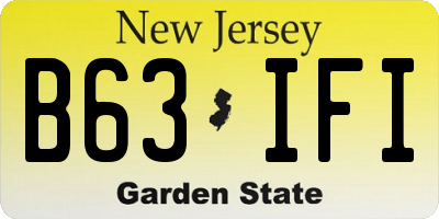NJ license plate B63IFI