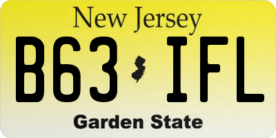 NJ license plate B63IFL