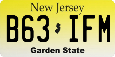 NJ license plate B63IFM