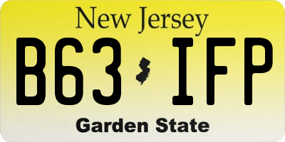NJ license plate B63IFP