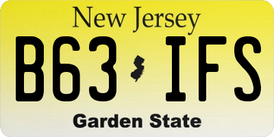 NJ license plate B63IFS