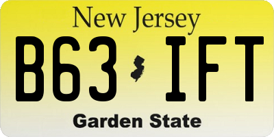 NJ license plate B63IFT