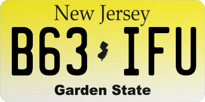 NJ license plate B63IFU