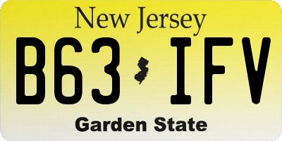 NJ license plate B63IFV