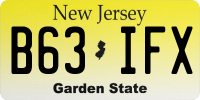 NJ license plate B63IFX