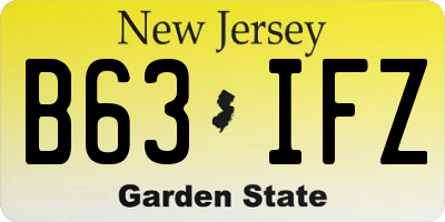 NJ license plate B63IFZ