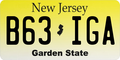 NJ license plate B63IGA
