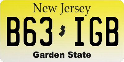 NJ license plate B63IGB