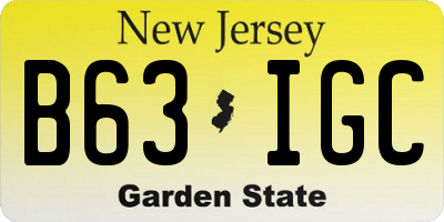 NJ license plate B63IGC