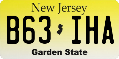 NJ license plate B63IHA