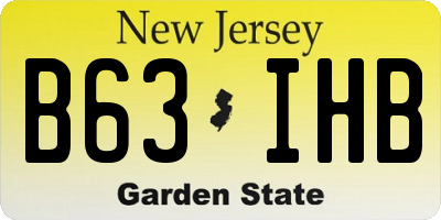 NJ license plate B63IHB