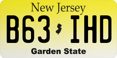 NJ license plate B63IHD
