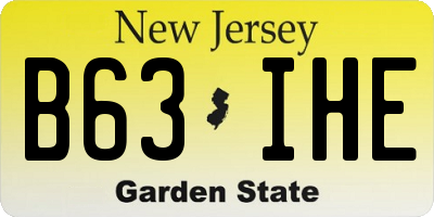NJ license plate B63IHE
