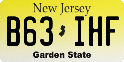 NJ license plate B63IHF