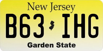 NJ license plate B63IHG