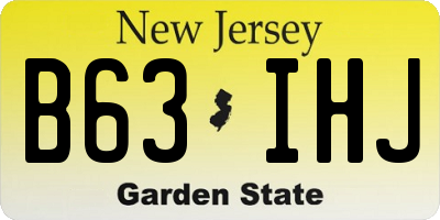 NJ license plate B63IHJ