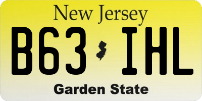 NJ license plate B63IHL