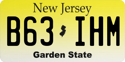 NJ license plate B63IHM