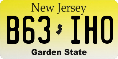 NJ license plate B63IHO