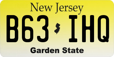 NJ license plate B63IHQ