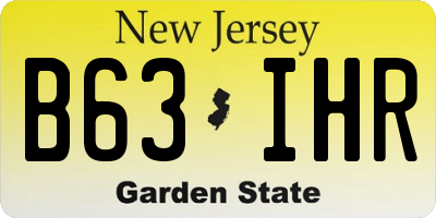 NJ license plate B63IHR