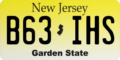 NJ license plate B63IHS