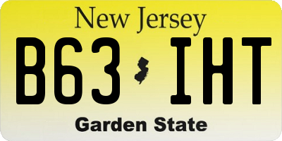 NJ license plate B63IHT