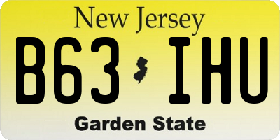 NJ license plate B63IHU