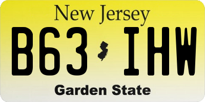 NJ license plate B63IHW