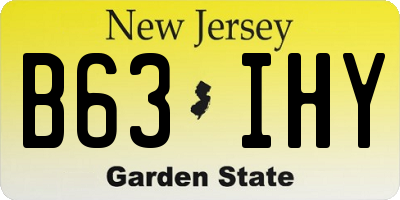 NJ license plate B63IHY
