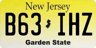 NJ license plate B63IHZ