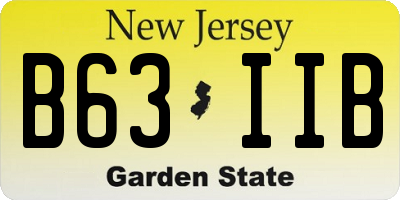 NJ license plate B63IIB