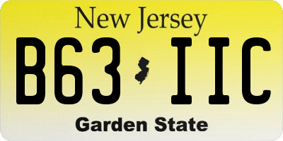 NJ license plate B63IIC