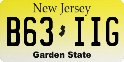 NJ license plate B63IIG