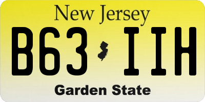 NJ license plate B63IIH