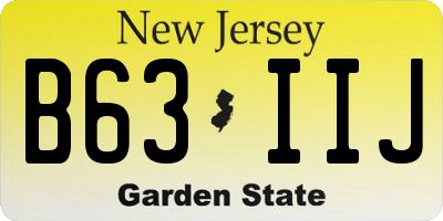 NJ license plate B63IIJ