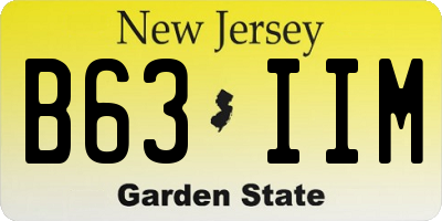 NJ license plate B63IIM